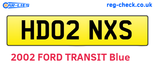 HD02NXS are the vehicle registration plates.