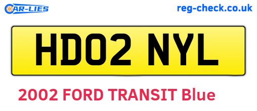 HD02NYL are the vehicle registration plates.