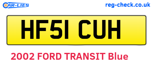 HF51CUH are the vehicle registration plates.