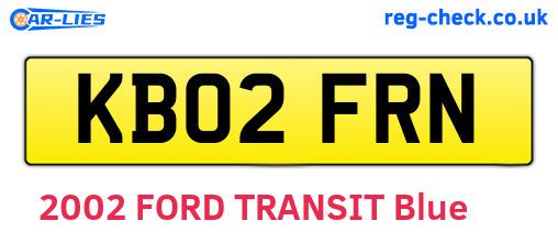 KB02FRN are the vehicle registration plates.