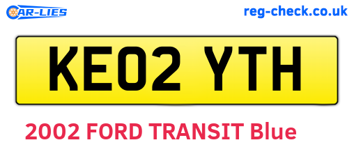 KE02YTH are the vehicle registration plates.