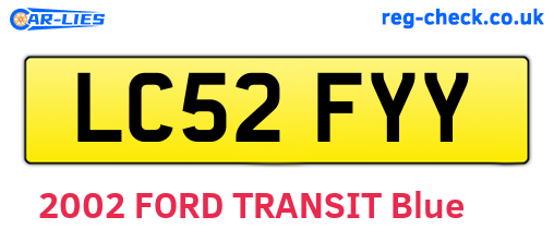 LC52FYY are the vehicle registration plates.