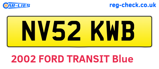 NV52KWB are the vehicle registration plates.
