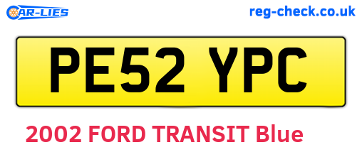 PE52YPC are the vehicle registration plates.