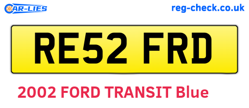 RE52FRD are the vehicle registration plates.
