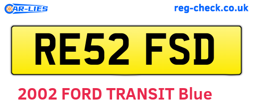 RE52FSD are the vehicle registration plates.