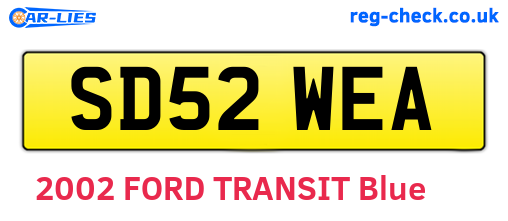 SD52WEA are the vehicle registration plates.
