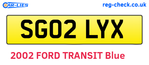 SG02LYX are the vehicle registration plates.