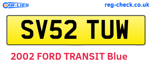 SV52TUW are the vehicle registration plates.