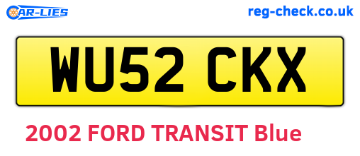 WU52CKX are the vehicle registration plates.