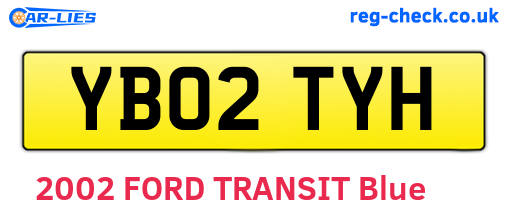 YB02TYH are the vehicle registration plates.