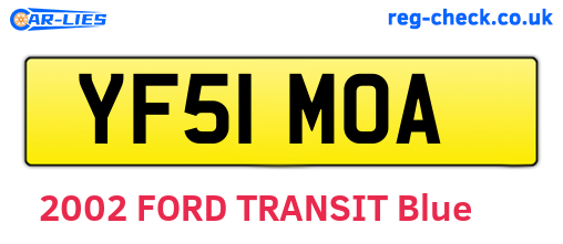 YF51MOA are the vehicle registration plates.