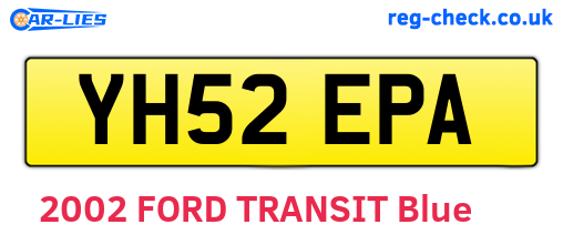 YH52EPA are the vehicle registration plates.