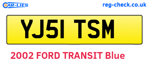 YJ51TSM are the vehicle registration plates.