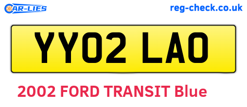 YY02LAO are the vehicle registration plates.