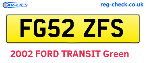 FG52ZFS are the vehicle registration plates.