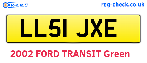 LL51JXE are the vehicle registration plates.