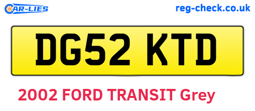 DG52KTD are the vehicle registration plates.