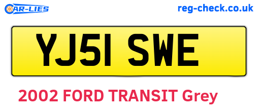 YJ51SWE are the vehicle registration plates.