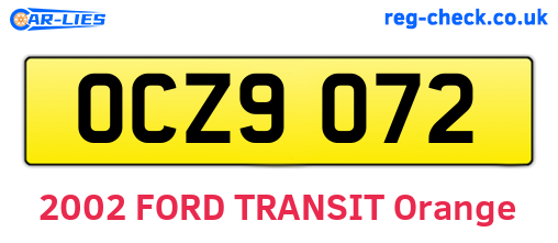 OCZ9072 are the vehicle registration plates.