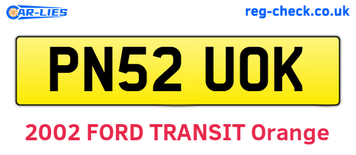 PN52UOK are the vehicle registration plates.
