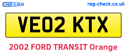 VE02KTX are the vehicle registration plates.