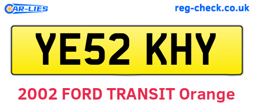 YE52KHY are the vehicle registration plates.