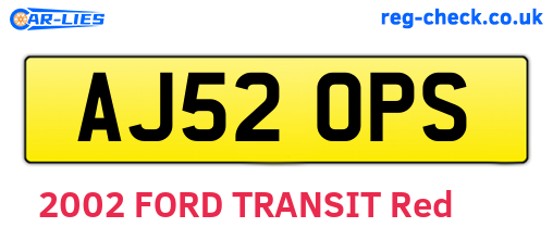 AJ52OPS are the vehicle registration plates.