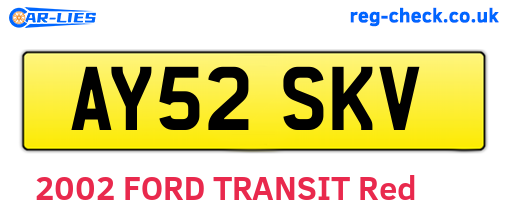 AY52SKV are the vehicle registration plates.