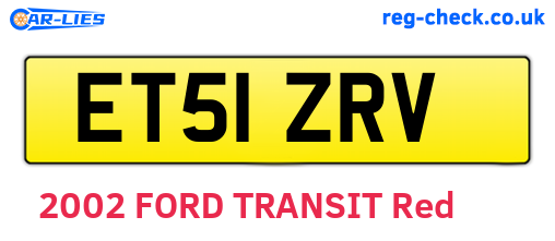 ET51ZRV are the vehicle registration plates.