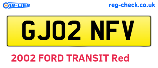 GJ02NFV are the vehicle registration plates.