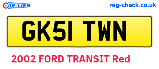 GK51TWN are the vehicle registration plates.