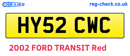 HY52CWC are the vehicle registration plates.