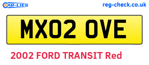 MX02OVE are the vehicle registration plates.