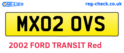 MX02OVS are the vehicle registration plates.