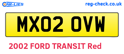 MX02OVW are the vehicle registration plates.