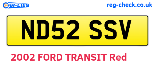 ND52SSV are the vehicle registration plates.