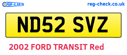 ND52SVZ are the vehicle registration plates.