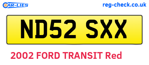 ND52SXX are the vehicle registration plates.