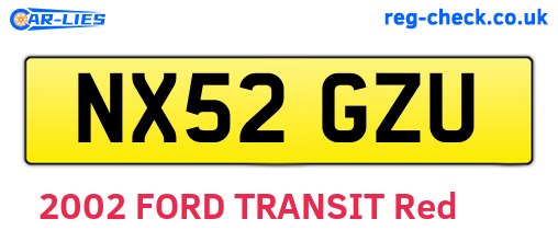 NX52GZU are the vehicle registration plates.