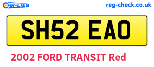 SH52EAO are the vehicle registration plates.