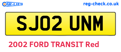 SJ02UNM are the vehicle registration plates.