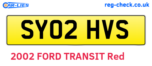 SY02HVS are the vehicle registration plates.