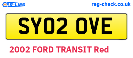 SY02OVE are the vehicle registration plates.