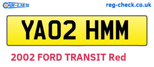 YA02HMM are the vehicle registration plates.