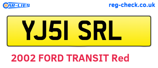 YJ51SRL are the vehicle registration plates.