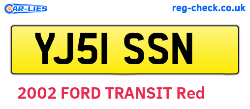 YJ51SSN are the vehicle registration plates.