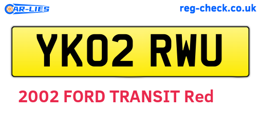YK02RWU are the vehicle registration plates.