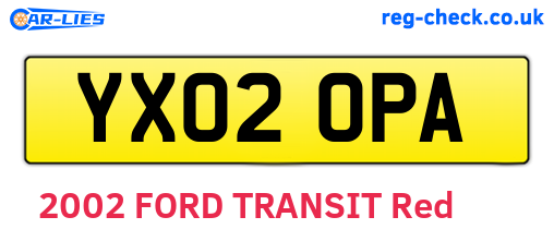 YX02OPA are the vehicle registration plates.