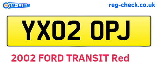YX02OPJ are the vehicle registration plates.